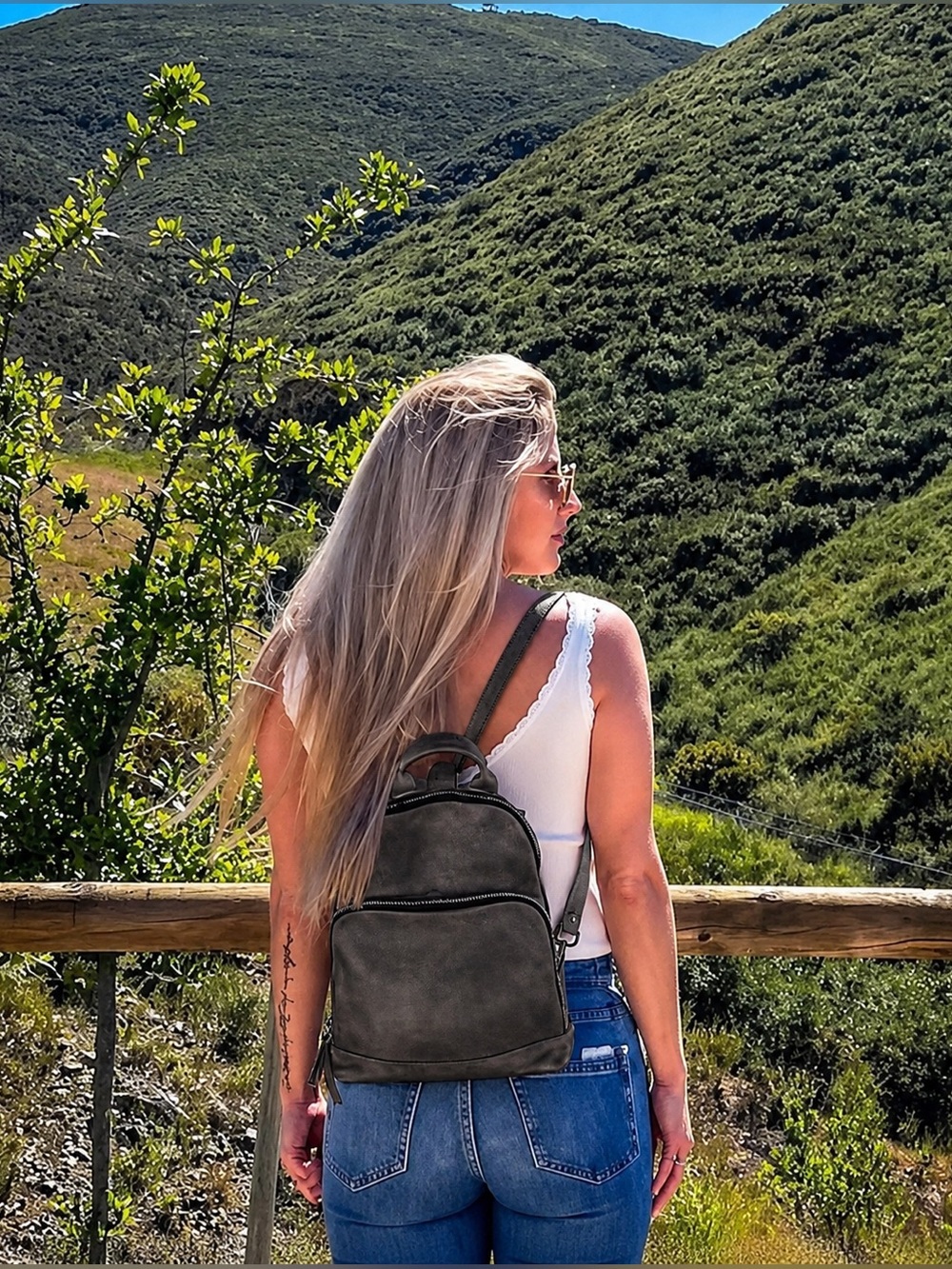 Latico Aleks Leather Backpack in Charcoal
